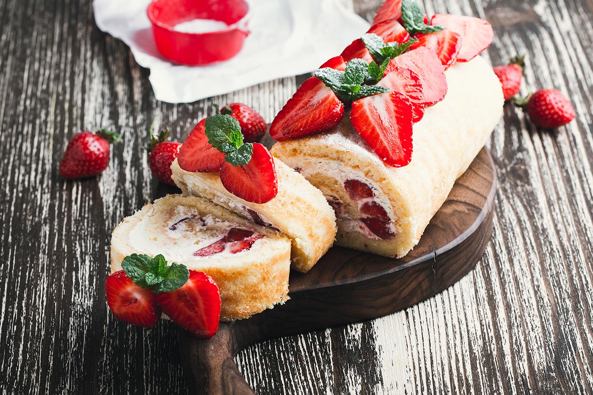 Panbiscotto alla panna e fragole